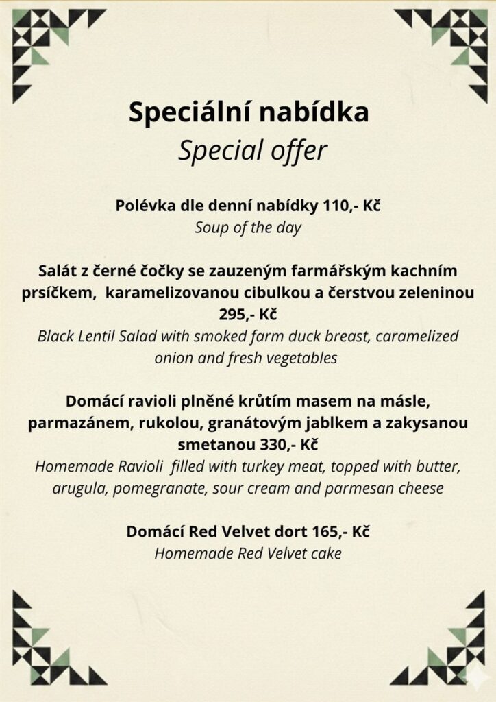 Speciální nabídka / Special offer